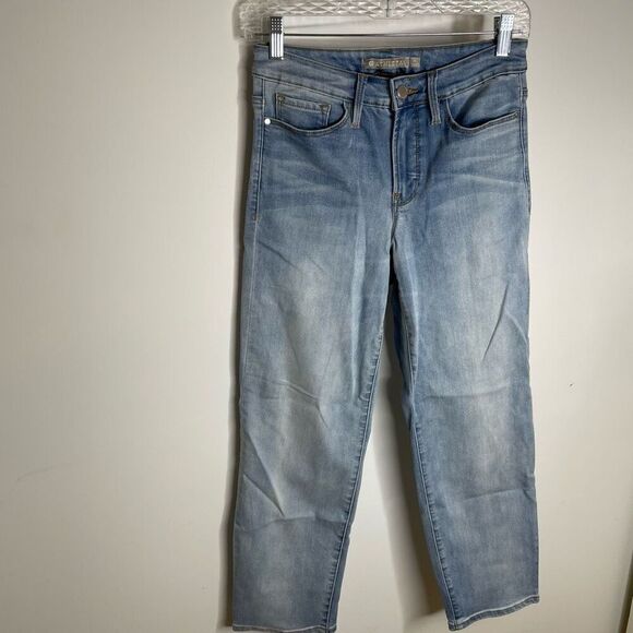 Athleta Skulptek Straight Jeans Light Blue Women's size 4 Stretch Movement Ankle - Picture 5 of 7
